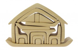 Ігри та іграшки: Конструктор дерев'яний — Все в будинку (натуральний) Nic