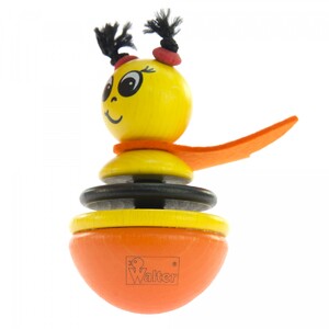 Игры и игрушки: Игрушка-неваляшка деревянная Пчелка Nic
