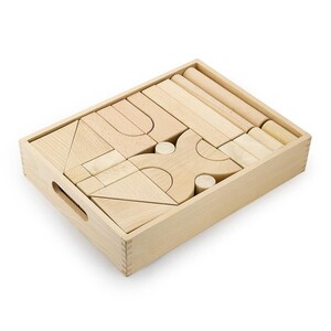 Деревянные конструкторы: Деревянные строительные кубики Viga Toys неокрашенные, 48 шт.