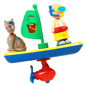 Фигурки: Игрушка для купания Парусник (22 см) , водолаз и кот, Caillou