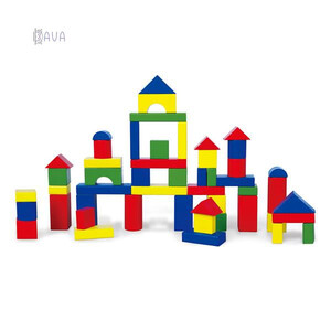 Конструктори: Дерев'яні кубики «Барвисті блоки» 50 шт., 3,5 см, Viga Toys