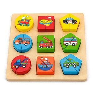 Игры и игрушки: Деревянный пазл-сортер Viga Toys Фигуры и транспорт