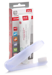 Зубні пасти, щітки та аксесуари: Дорожный набор Отбеливание Плюс, зубная паста (40 мл) и складная щетка, Splat