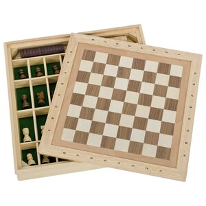 Набор 3 в 1: шахматы, шашки, мельница Goki