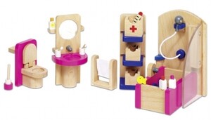 Ігри та іграшки: Набір для ляльок Меблі для ванної Goki