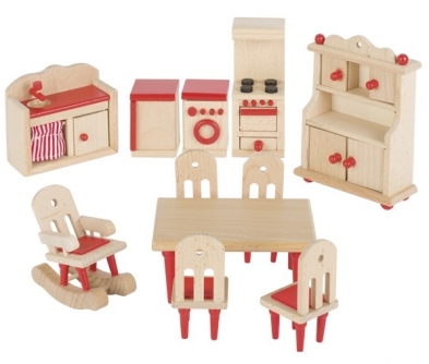 Будиночки і меблі: Набір для ляльок Меблі для кухні (дерево) Goki