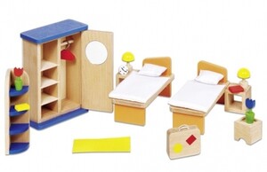Игры и игрушки: Набор для кукол Мебель для спальни с двумя кроватками Goki