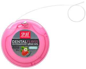 Зубные пасты, щетки и аксессуары: Объемная зубная нить Dental Floss, аромат клубники, Splat