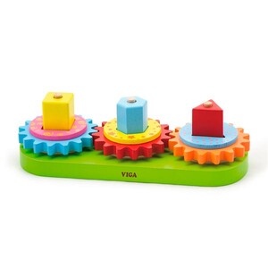 Игры и игрушки: Деревянная пирамидка Viga Toys Шестеренки