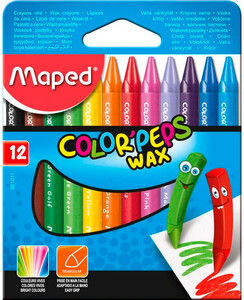 Товари для малювання: Мелки восковые Color Peps Wax Crayons, 12 цветов, Maped