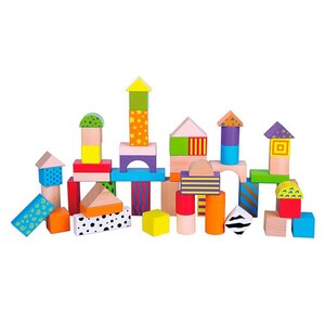 Конструкторы: Деревянные кубики Viga Toys Узорчатые блоки 50 шт., 3 см