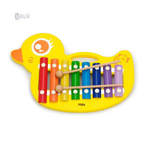 Детский ксилофон: Музыкальная игрушка «Ксилофон-утенок», Viga Toys