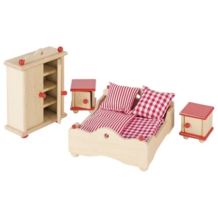 Будиночки і меблі: Набір для ляльок Меблі для спальні (дерево) Goki