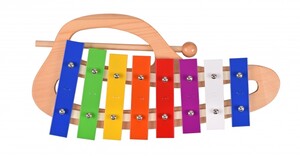 Музыкальный инструмент - Ксилофон радуга с ручкой Goki
