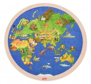Ігри та іграшки: Дерев'яний пазл Планета Земля Goki