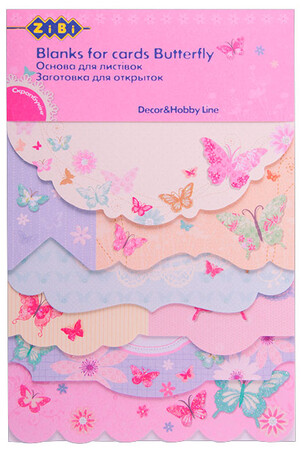 Аплікації та декупаж: Заготовка для открыток Butterfly (15.3 ? 10.2 см), ZiBi