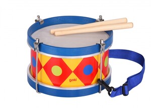 Сюжетно-ролевые игры: Музыкальный инструмент - Барабан с шлейкой (синий) Goki