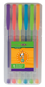 Ручки і маркери: Набор гелевых ручек NEON, 6 цветов, KIDS Line, ZiBi