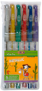 Ручки і маркери: Набор гелевых ручек METALLIC, 6 цветов, KIDS Line, ZiBi