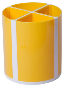Хранение: Подставка для пишущих принадлежностей Твистер, желтая, 4 отделения, KIDS Line, ZiBi