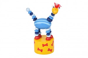 Іграшка: натисни і тряси — Динозавр синій Goki
