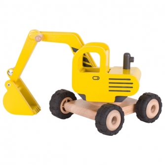 Будівельна техніка: Машинка дерев'яна Екскаватор (жовтий) Goki