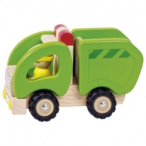 Игры и игрушки: Машинка деревянная Мусоровоз (зеленый) Goki