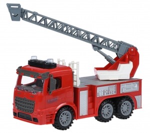 Машинки: Машинка инерционная Truck Пожарная машина с лестницей со светом и звуком Same Toy