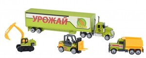Будівельна техніка: Набір машинок Diecast Вантажівка з тракторами Same Toy