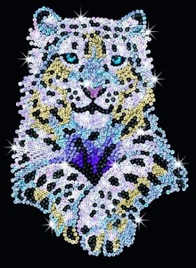 Аппликации и декупаж: Набор для творчества BLUE Snow Leopard Sequin Art