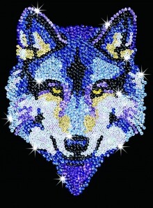 Аппликации и декупаж: Набор для творчества BLUE Wolf Sequin Art