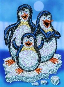 Аплікації та декупаж: Набір для творчості RED Pepino Penguins Sequin Art