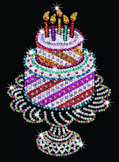 Аплікації та декупаж: Набір для творчості ORANGE Birthday Cake Sequin Art