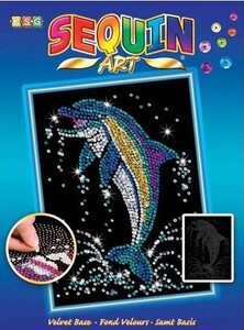 Аплікації та декупаж: Набір для творчості BLUE Dolphin Sequin Art