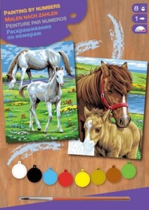 Дневники, раскраски и наклейки: Набор для творчества PAINTING BY NUMBERS JUNIOR-PAIRS Horses Sequin Art