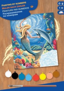 Дневники, раскраски и наклейки: Набор для творчества PAINTING BY NUMBERS JUNIOR Mermaid Sequin Art
