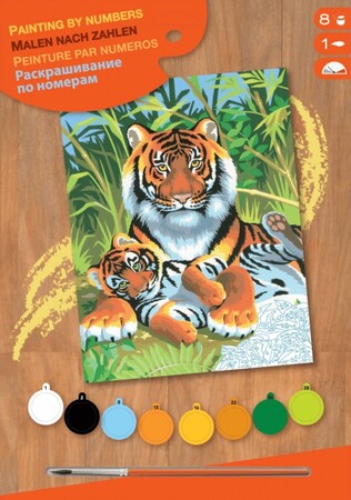 Товари для малювання: Набір для творчості PAINTING BY NUMBERS JUNIOR Tigers Sequin Art