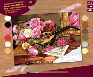 Щоденники, розмальовки та наліпки: Набір для творчості PAINTING BY NUMBERS SENIOR Romantic Bouquet Sequin Art