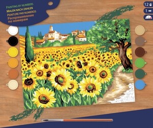 Аплікації та декупаж: Набір для творчості PAINTING BY NUMBERS SENIOR Sunflowers Sequin Art
