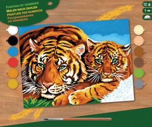 Дневники, раскраски и наклейки: Набор для творчества PAINTING BY NUMBERS SENIOR Tigers Sequin Art