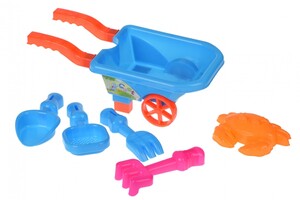 Наборы для песка и воды: Набор для игры с песком Голубой с тележкой (6 ед.) Same Toy