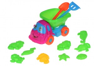Ігри та іграшки: Набір для гри з піском рожевий / зелений (11 од.) Same Toy