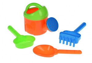 Развивающие игрушки: Набор для игры с песком с Лейкой (оранжевый) (4 шт.) Same Toy