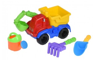Развивающие игрушки: Набор для игры с песком с Экскаватором красный (4шт.) Same Toy