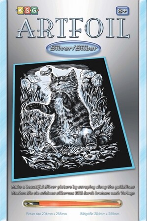 Аплікації та декупаж: Набір для творчості ARTFOIL SILVER Kitten Sequin Art