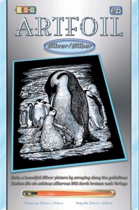 Аппликации и декупаж: Набор для творчества ARTFOIL SILVER Penguins Sequin Art