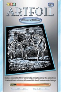 Аплікації та декупаж: Набір для творчості ARTFOIL SILVER Zebra and Foal Sequin Art