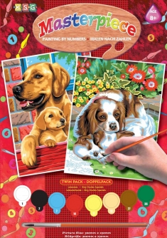 Товари для малювання: Набір для творчості PAINTING BY NUMBERS JUNIOR-PAIRS Dogs Sequin Art