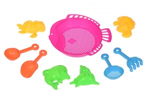 Розвивальні іграшки: Набір для гри з піском Рожевий (9 од.) Same Toy