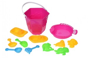 Розвивальні іграшки: Набір для гри з піском Рожевий (12 од.) Same Toy